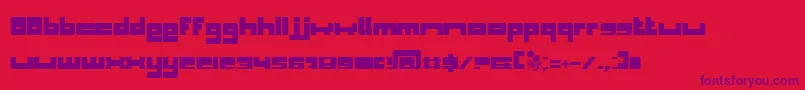 Fonte SpaceChick – fontes roxas em um fundo vermelho