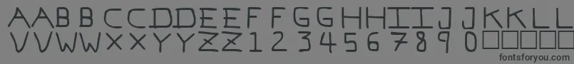 フォントPfVeryverybadfont7 – 黒い文字の灰色の背景