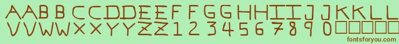 PfVeryverybadfont7 Font – Brown Fonts on Green Background