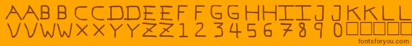 PfVeryverybadfont7 Font – Brown Fonts on Orange Background
