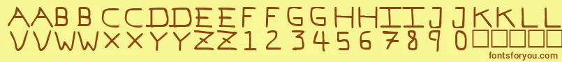 PfVeryverybadfont7 Font – Brown Fonts on Yellow Background