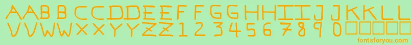 PfVeryverybadfont7 Font – Orange Fonts on Green Background