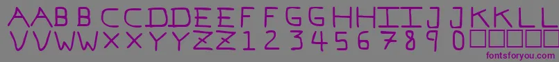 PfVeryverybadfont7-fontti – violetit fontit harmaalla taustalla