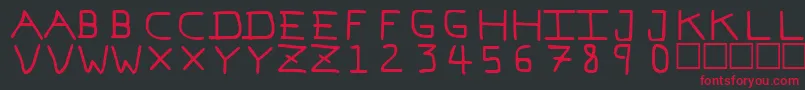 PfVeryverybadfont7 Font – Red Fonts on Black Background