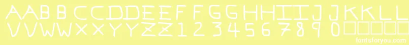 PfVeryverybadfont7 Font – White Fonts on Yellow Background