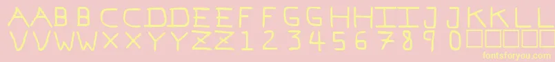 PfVeryverybadfont7 Font – Yellow Fonts on Pink Background