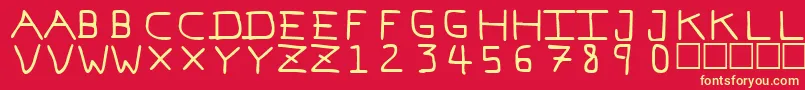 fuente PfVeryverybadfont7 – Fuentes Amarillas Sobre Fondo Rojo