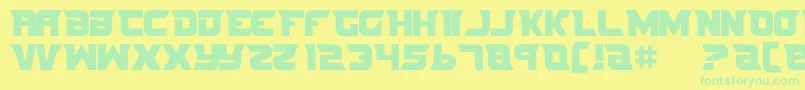 Nife3-Schriftart – Grüne Schriften auf gelbem Hintergrund