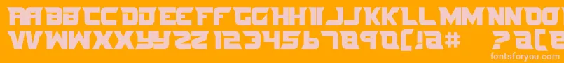Nife3-Schriftart – Rosa Schriften auf orangefarbenem Hintergrund