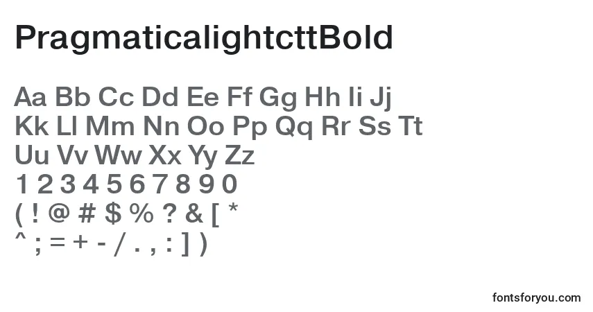 Шрифт PragmaticalightcttBold – алфавит, цифры, специальные символы