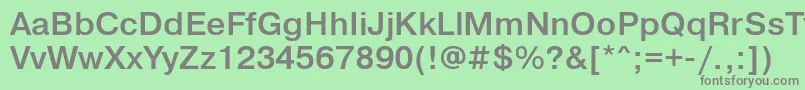 フォントPragmaticalightcttBold – 緑の背景に灰色の文字