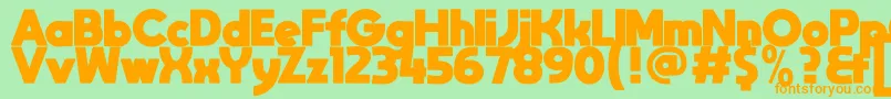 MoonGetHeavy Font – Orange Fonts on Green Background