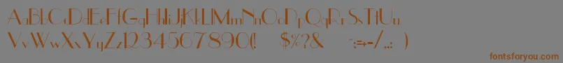 フォントDownside – 茶色の文字が灰色の背景にあります。