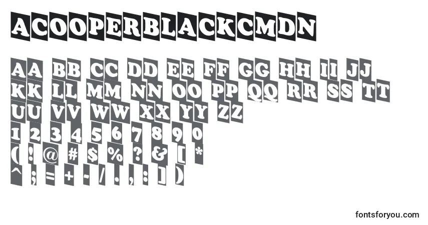 Czcionka ACooperblackcmdn – alfabet, cyfry, specjalne znaki