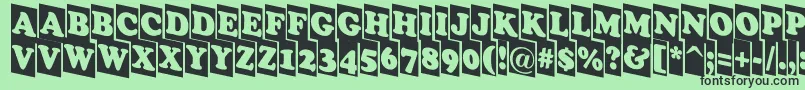 ACooperblackcmdn-fontti – mustat fontit vihreällä taustalla