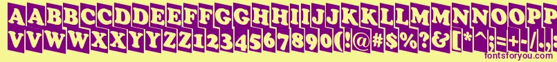 ACooperblackcmdn-fontti – violetit fontit keltaisella taustalla