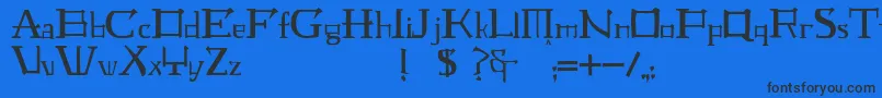 JmhLaudanumEg Font – Black Fonts on Blue Background