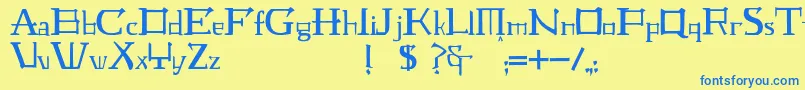 JmhLaudanumEg Font – Blue Fonts on Yellow Background