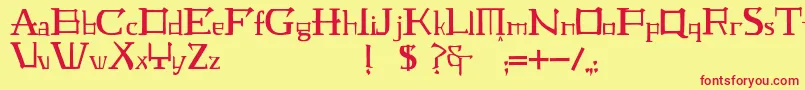 JmhLaudanumEg Font – Red Fonts on Yellow Background