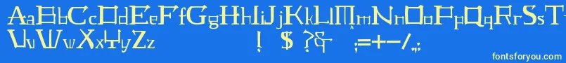 JmhLaudanumEg Font – Yellow Fonts on Blue Background