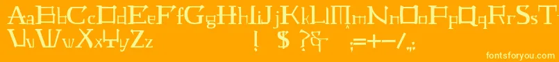 JmhLaudanumEg-Schriftart – Gelbe Schriften auf orangefarbenem Hintergrund