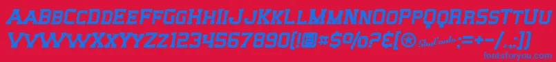 SfBigWhiskeySc Font – Blue Fonts on Red Background