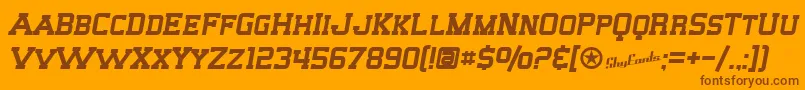 フォントSfBigWhiskeySc – オレンジの背景に茶色のフォント