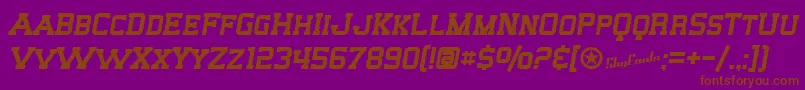 SfBigWhiskeySc-Schriftart – Braune Schriften auf violettem Hintergrund