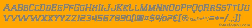 SfBigWhiskeySc-fontti – harmaat kirjasimet oranssilla taustalla