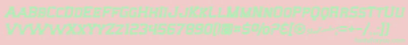 SfBigWhiskeySc-Schriftart – Grüne Schriften auf rosa Hintergrund