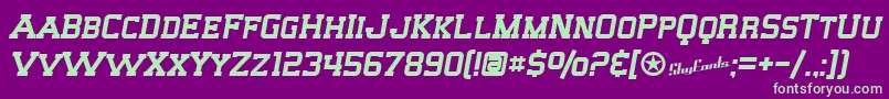 SfBigWhiskeySc Font – Green Fonts on Purple Background