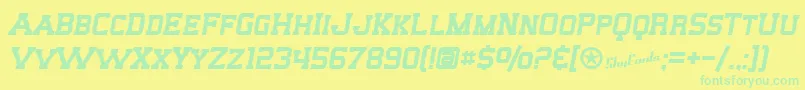 SfBigWhiskeySc-Schriftart – Grüne Schriften auf gelbem Hintergrund