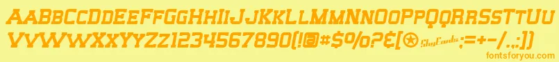 Шрифт SfBigWhiskeySc – оранжевые шрифты на жёлтом фоне