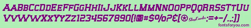 Czcionka SfBigWhiskeySc – fioletowe czcionki na zielonym tle