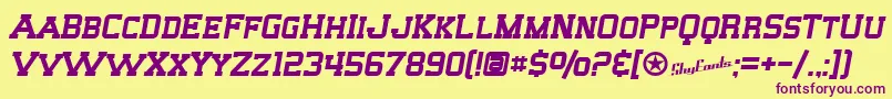 SfBigWhiskeySc Font – Purple Fonts on Yellow Background