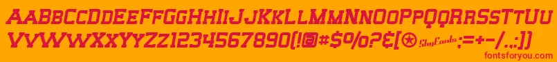 SfBigWhiskeySc Font – Red Fonts on Orange Background