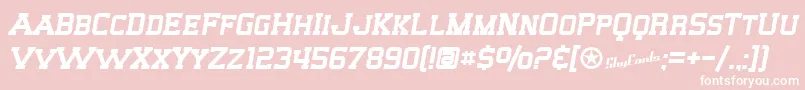 SfBigWhiskeySc-Schriftart – Weiße Schriften auf rosa Hintergrund