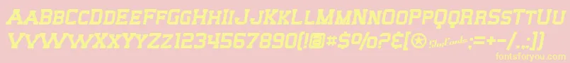 SfBigWhiskeySc-Schriftart – Gelbe Schriften auf rosa Hintergrund