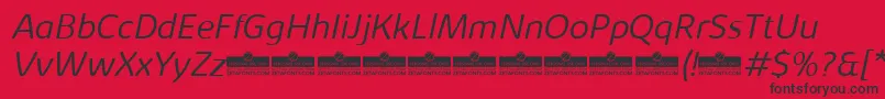 KabrioAbarthLightItalicTrial Font – Black Fonts on Red Background