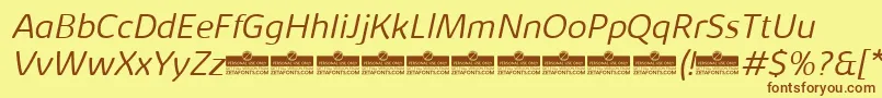 KabrioAbarthLightItalicTrial Font – Brown Fonts on Yellow Background