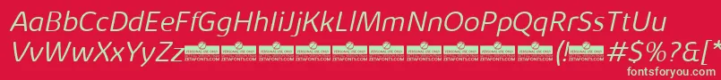 KabrioAbarthLightItalicTrial Font – Green Fonts on Red Background