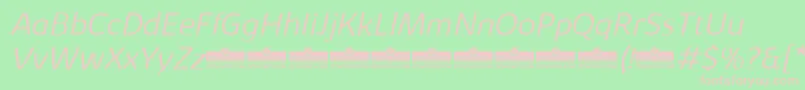 KabrioAbarthLightItalicTrial Font – Pink Fonts on Green Background