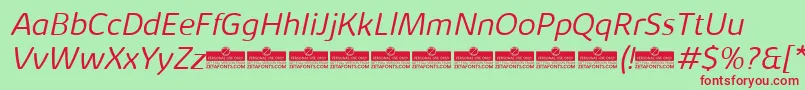 KabrioAbarthLightItalicTrial Font – Red Fonts on Green Background