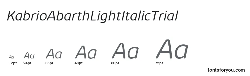 KabrioAbarthLightItalicTrial Font Sizes