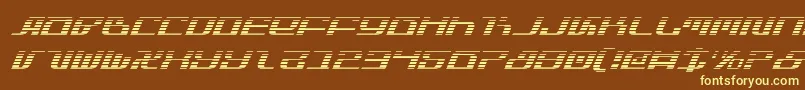 Infinitygi-Schriftart – Gelbe Schriften auf braunem Hintergrund