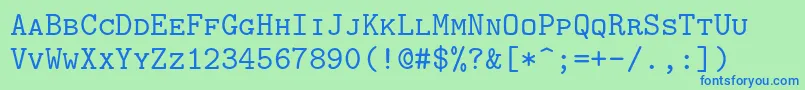 Lmmonocaps10Regular Font – Blue Fonts on Green Background