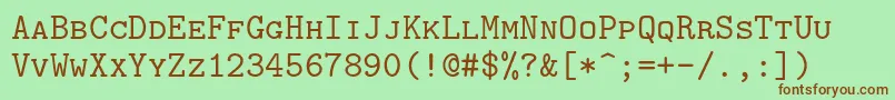 Lmmonocaps10Regular Font – Brown Fonts on Green Background