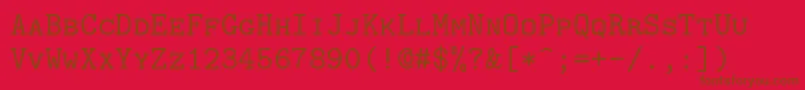 フォントLmmonocaps10Regular – 赤い背景に茶色の文字