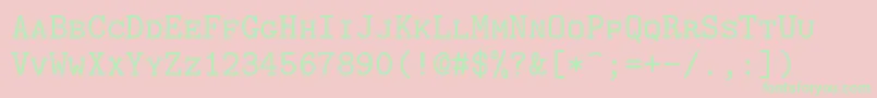 Lmmonocaps10Regular Font – Green Fonts on Pink Background