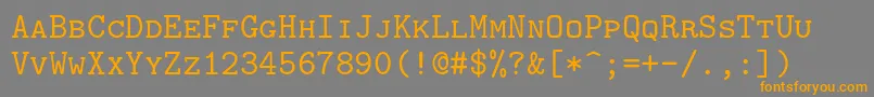 Lmmonocaps10Regular Font – Orange Fonts on Gray Background